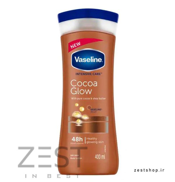 لوسیون بدن وازلین مدل قهوه ای Cocoa Glow (400 میل)