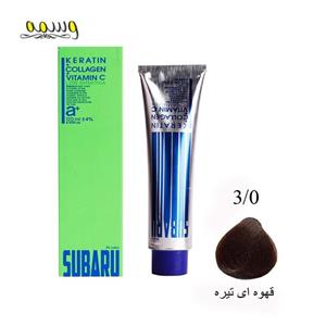 رنگ مو سوبارو شماره 3 رنگ قهوه ای تیره حجم 120میلی لیتر