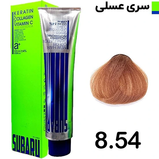 رنگ مو سوبارو شماره 8.54 رنگ عسلی روشن حجم 120میلی لیتر