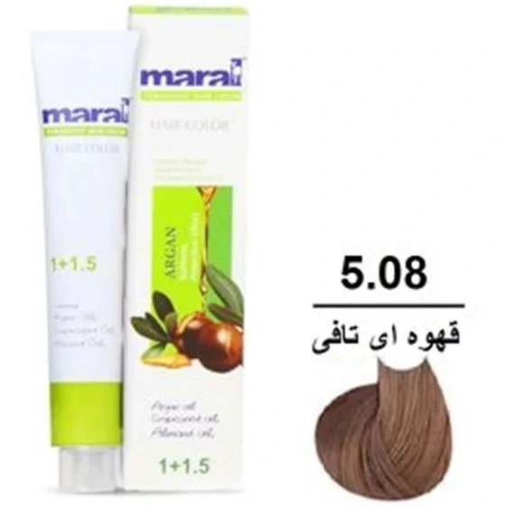 رنگ مو مارال 100 میل شماره 5.08 رنگ قهوه ای تافی